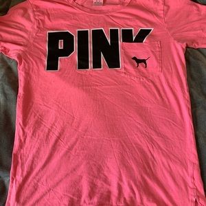 neon pink victoria’s secret “pink” tee